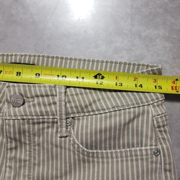NYDJ Ellison Tall Jeans Womens 6T Beige Lodge Stripe High Rise Straight Ankle - Picture 13 of 16